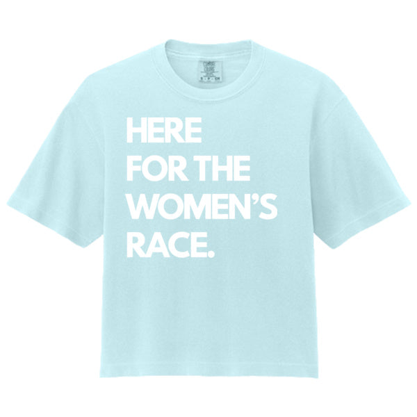 Here For The Women's Race Boxy Crop